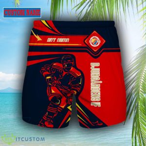 SHL Custom Name Djurgårdens IF Logo Combo Hawaiian Shirt And Short For Fans - Djurgårdens IF Short