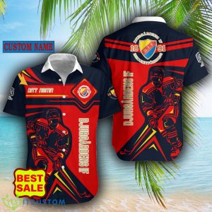 SHL Custom Name Djurgårdens IF Logo Combo Hawaiian Shirt And Short For Fans - Djurgårdens IF Hawaiian