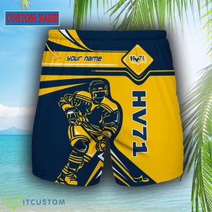 SHL Custom Name HV71 Logo Combo Hawaiian Shirt And Short For Fans - HV71 Short