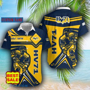 SHL Custom Name HV71 Logo Combo Hawaiian Shirt And Short For Fans - HV71 Hawaiian