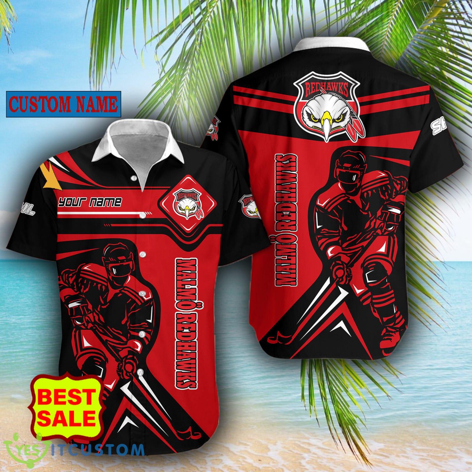 SHL Custom Name Malmo Redhawks Logo Combo Hawaiian Shirt And Short For Fans 4 SHL Custom Name Malmo Redhawks Logo Combo Hawaiian Shirt And Short For Fans - Malmo Redhawks Hawaiian