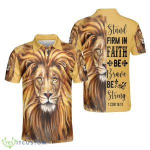Stand Firm In Faith Christian Jesus Lion 3D Polo Shirt Gift For Men And Women - Stand Firm In Faith Polo Shirt, Christian Polo Shirt, Jesus Lion Polo Shirt, Polo shirts for men, Religious Shirt, Gift For Christian_2