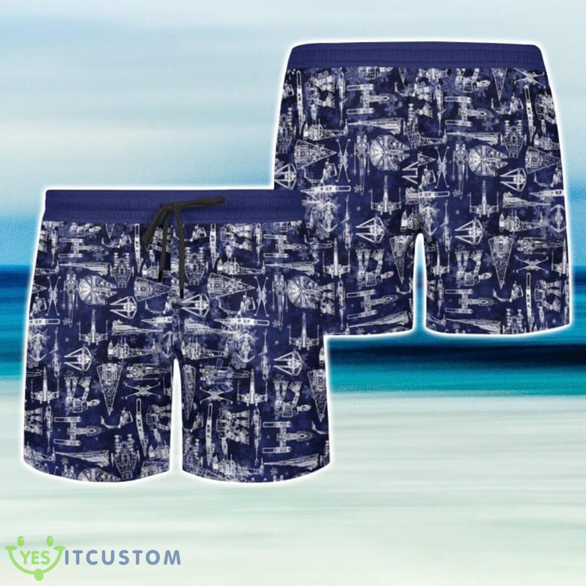 Star Trekar War SpaceShip Blue Hawaiian Shirt And Short For Fans 3 Star Trekar War SpaceShip Blue Hawaiian Shirt And Short For Fans Product Photo 3