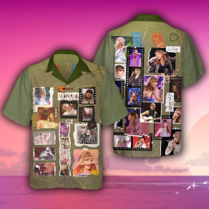Taylor Swift Hawaiian Shirt Old Film Frame Style Vintage Newspaper Collage Swiftie Merch Swiftie Eras Tour Summer Hawaiian Shirt - 140723-201832