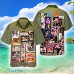 Taylor Swift Old Film Frame Style Vintage Newspaper Collage Swiftie Merch Hawaiian Shirt Product Photo 1