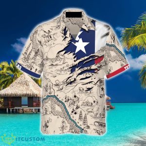 Texas State Map Hawaiian Shirt Idea Summer Gift For Men And Women - Texas State Map Hawaiian Shirt, Unique Texas Shirt For Texas Lovers_4