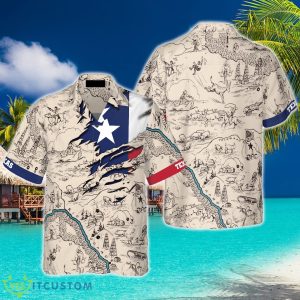 Texas State Map Hawaiian Shirt Idea Summer Gift For Men And Women - Texas State Map Hawaiian Shirt, Unique Texas Shirt For Texas Lovers_1
