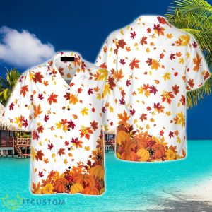 Thanksgiving Pumpkins And Autumn Leaves Hawaiian Shirt Idea Summer Gift For Men And Women - Thanksgiving Pumpkins And Autumn Leaves Hawaiian Shirt_1