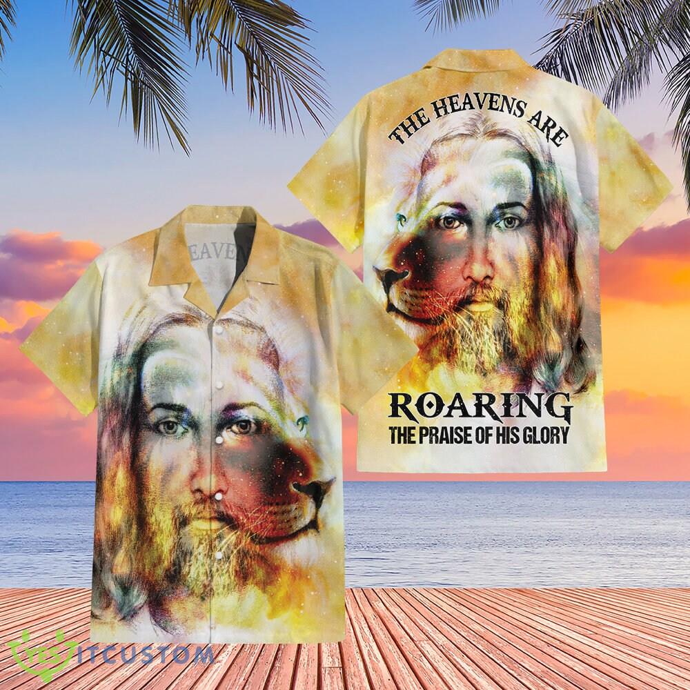 The Heavens Are Roaring Hawaiian Shirt And Short Summer For Men And Women Gift 2 The Heavens Are Roaring Hawaiian Shirt And Short Summer For Men And Women Gift - The Heavens Are Roaring Hawaiian Shirt, Hawaiian Shirt, Jesus Button Shirt, Lion Shirt, Hawaiian Short, Christian Gift_2