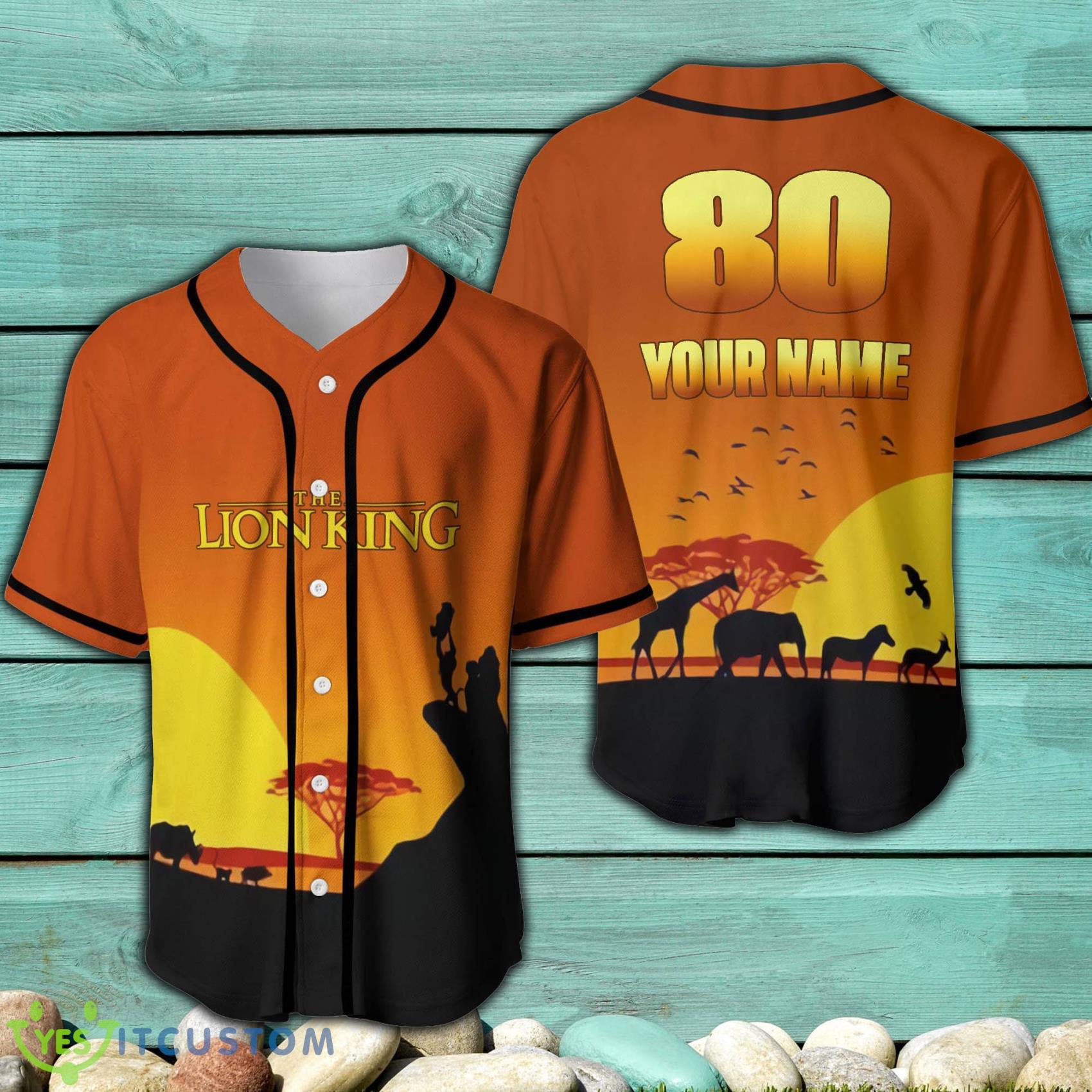 The Lion King Hakuna Matata Gift Disney Custom Name Baseball Jersey Full Print Shirt For Men Women 3 The Lion King Hakuna Matata Gift Disney Custom Name Baseball Jersey Full Print Shirt For Men Women Product Photo 1