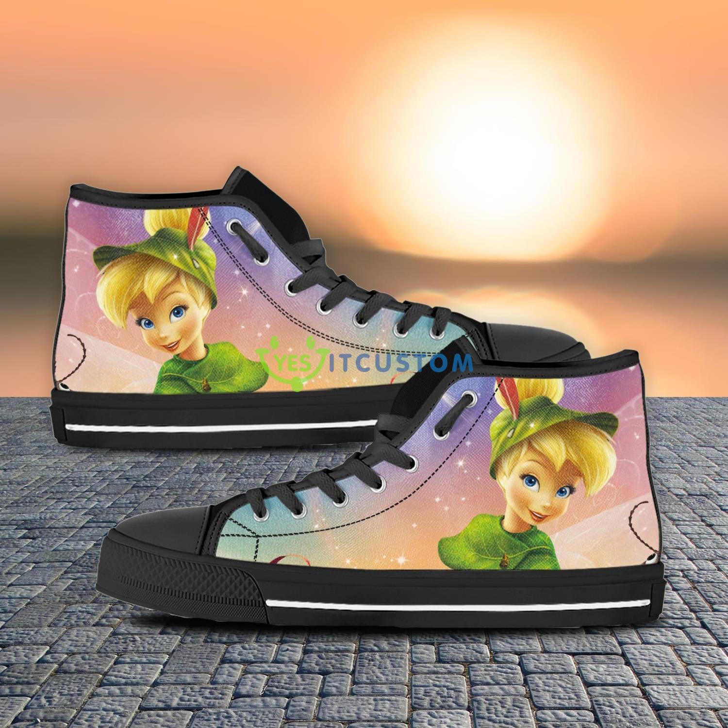 Tinker Bell High Top Canvas Shoes Gift For Men And Women 2 Tinker Bell High Top Canvas Shoes Gift For Men And Women Product Photo 1