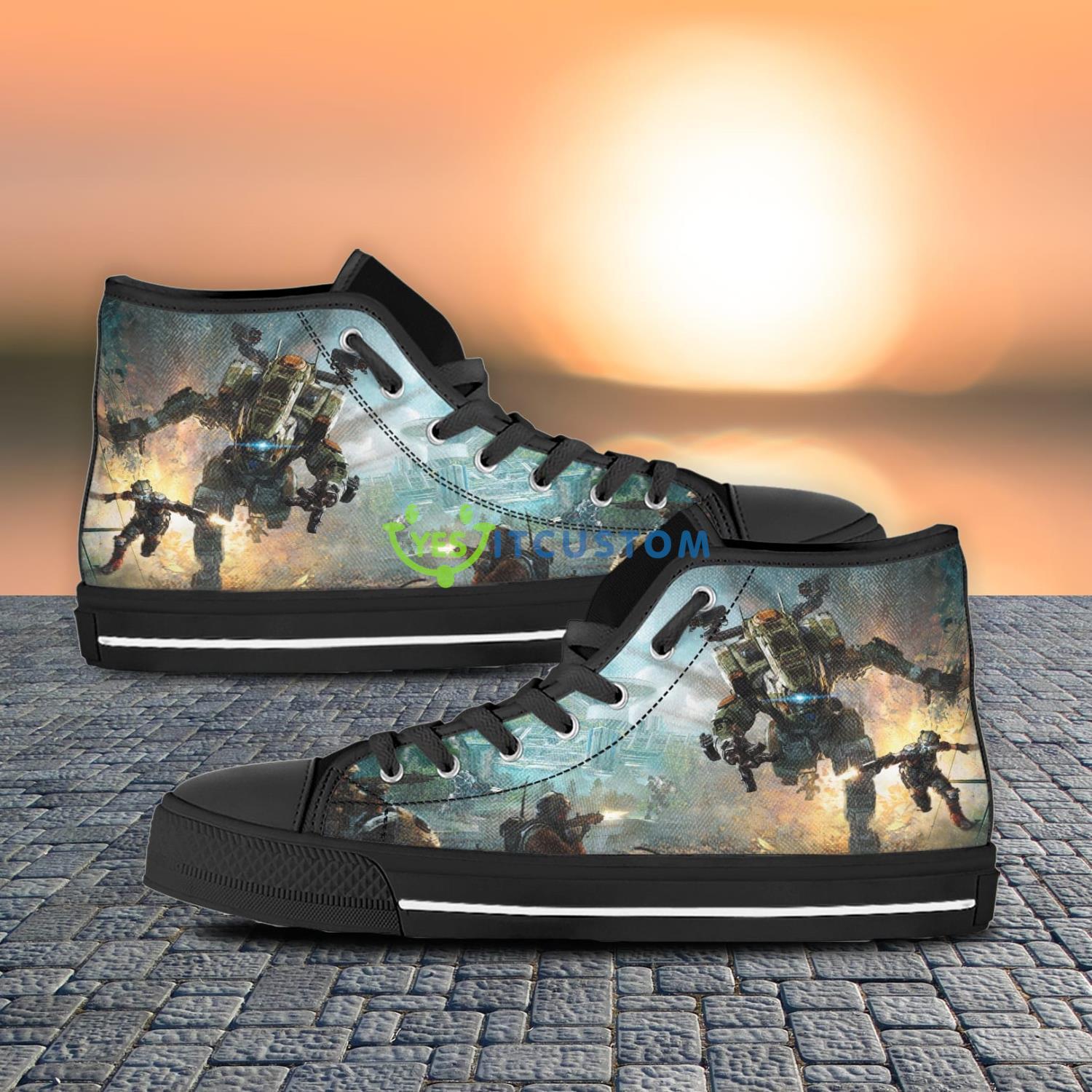 Titanfall High Top Canvas Shoes Gift For Men And Women 2 Titanfall High Top Canvas Shoes Gift For Men And Women Product Photo 1