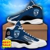 Top 14 Rugby Montpellier Herault Rugby Black White Logo Air Jordan 13 High Top Shoes - Top 14 Rugby Montpellier Herault Rugby Air Jordan 13_1