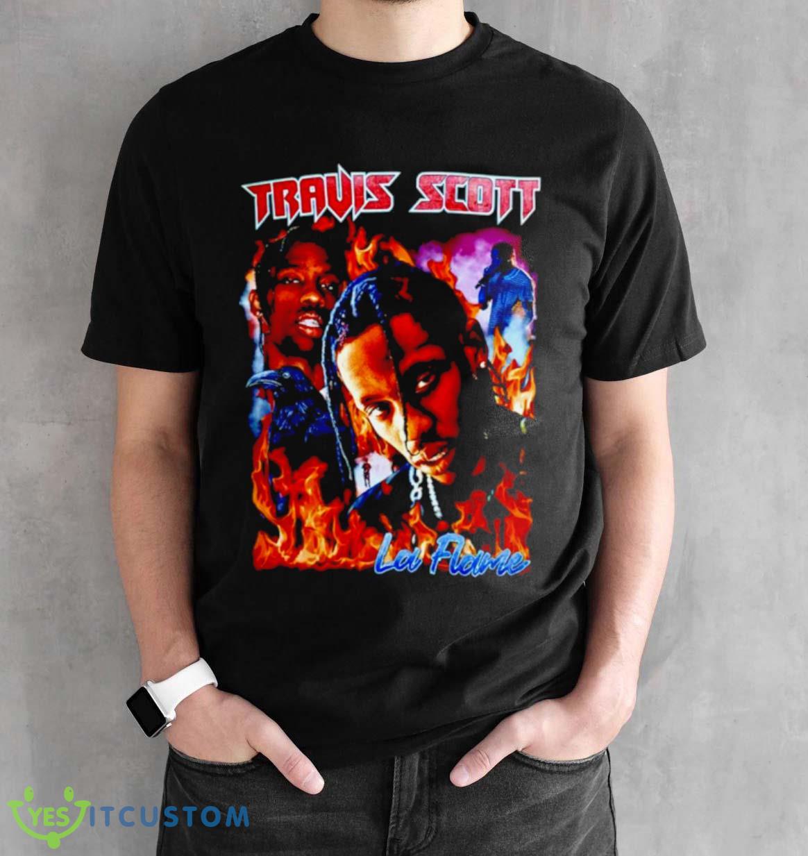 Travis Scott La Flame shirt 13 Travis Scott La Flame shirt - Black Unisex T-Shirt