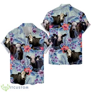 Tropical Hereford Cow Hawaiian Shirt Tropical Aloha For Men And Women Gift - Tropical Hereford Cow Hawaiian Shirts for Men Women, Flower Cow Farm Button Down Short Sleeve Mens Hawaiian,Farm Lover Hawaiian Aloha Shirt_2