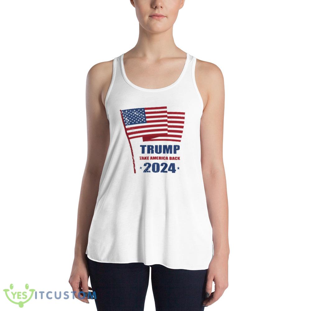 Trump 2024 Design White T Shirt 05 Gift For Men And Women 3 Trump 2024 Design White T Shirt 05 Gift For Men And Women - 8800 Women's Flowy Racerback Tank