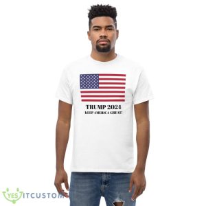 Trump 2024 Keep America Great! Funny White T Shirt - Men’s Classic Tee Gildan 5000