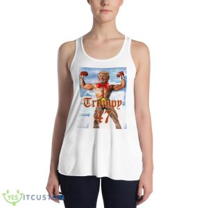 Trump 47 Classic Funny White T Shirt - 8800 Women's Flowy Racerback Tank