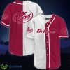 White And Crimson Split Dr Pepper Baseball Jersey Shirt Product Photo 1
