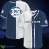 White And Navi Split Busch Light Baseball Jersey Shirt Product Photo 1