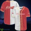 White And Red Split Budweiser Beer Baseball Jersey Shirt Product Photo 1