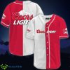 White And Red Split Coors Light Baseball Jersey Shirt Product Photo 1