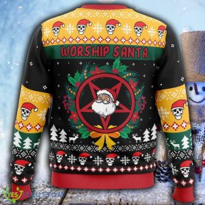 Worship Santa Ugly Christmas 3D Sweater For Men And Women Gift Christmas - Worship Santa Ugly Christmas Sweater_2