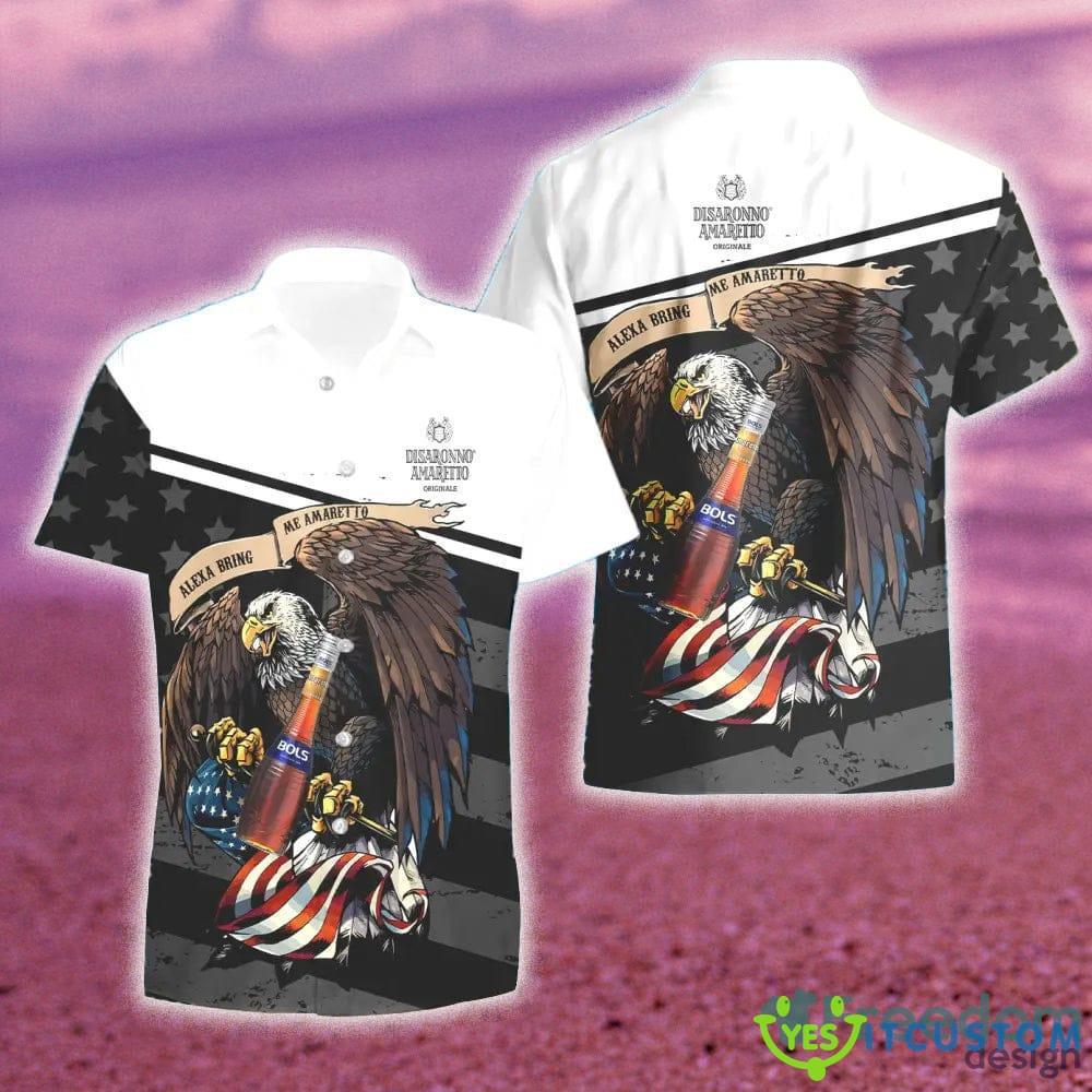 Amaretto Eagle American Flag Gift Hawaiian Set Shirt And Short Summer Beach - Amaretto Eagle American Flag Hawaiian Shirt And Short_1