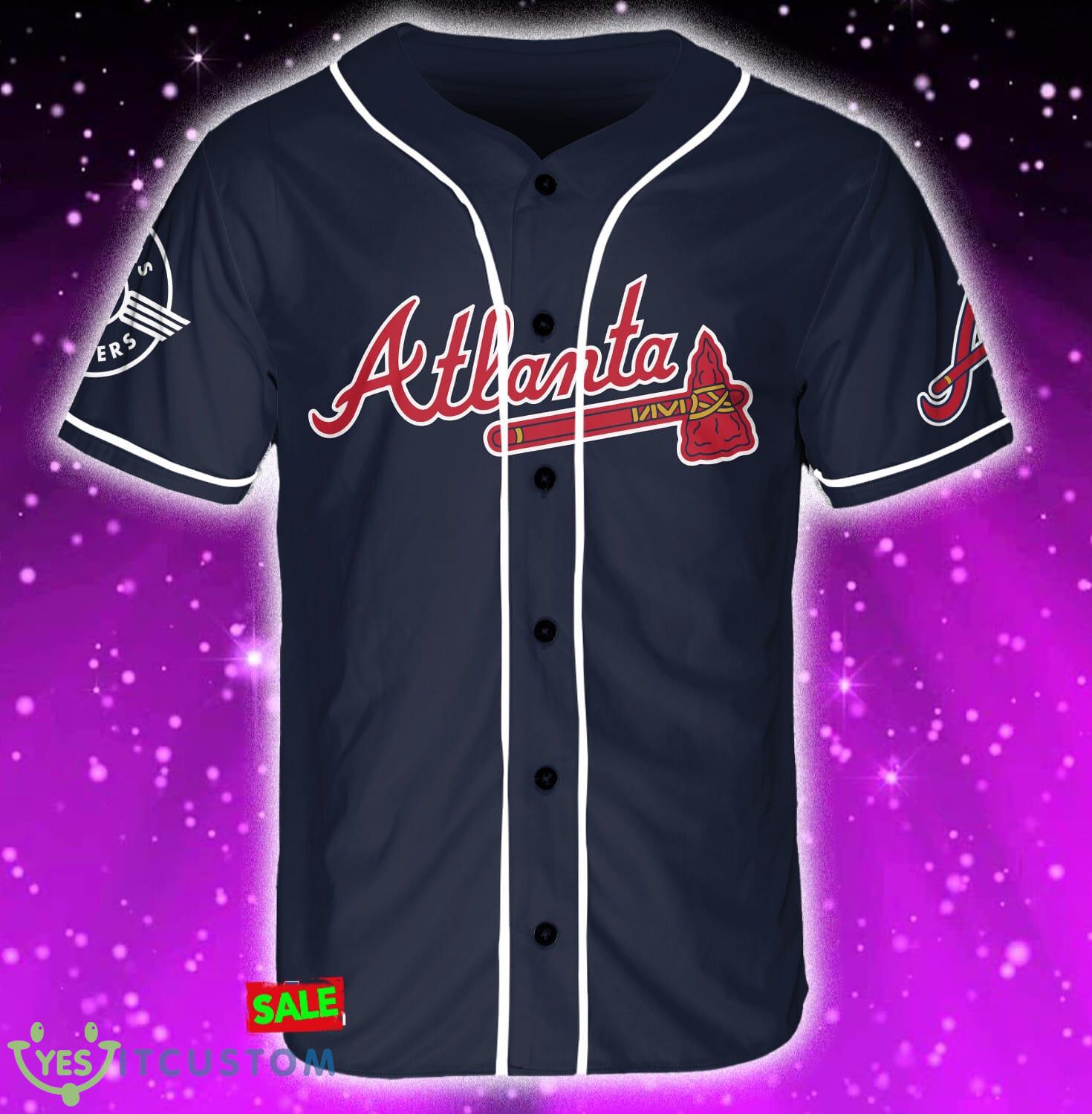 Atlanta Braves J. Jonas Jersey Baseball Shirt Navy Custom Number And Name 8 Atlanta Braves J. Jonas Jersey Baseball Shirt Navy Custom Number And Name - Atlanta Braves J. Jonas Baseball Jersey Navy_2