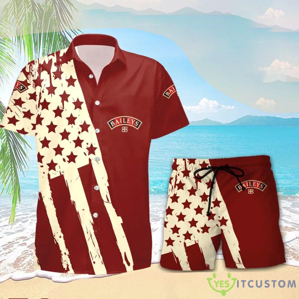Baileys Irish Cream USA Flag Hawaiian Combo Shirt And Short Gift Hawaiian For Mens - Baileys Irish Cream USA Flag Hawaiian Shirt And Short_1