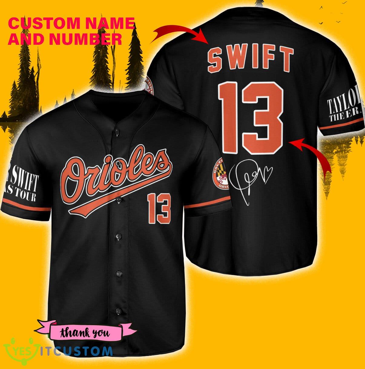 Baltimore Orioles Taylor Swift Jersey Baseball Shirt Black Custom Number And Name - Baltimore Orioles Taylor Swift Baseball Jersey Black_1