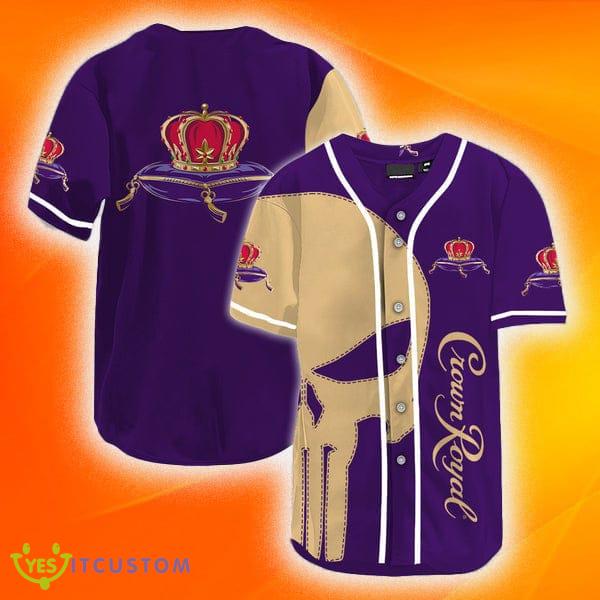 Beige Skull Crown Royal Baseball Jersey Shirt Gift For Men And Women - Beige Skull Crown Royal Baseball Jersey Shirt Gift For Men And Women