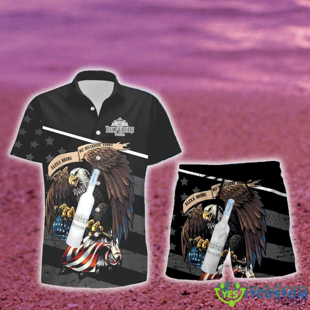 Belvedere Vodka Eagle American Flag Gift Hawaiian Set Shirt And Short Summer Beach - Belvedere Vodka Eagle American Flag Hawaiian Shirt And Short_1