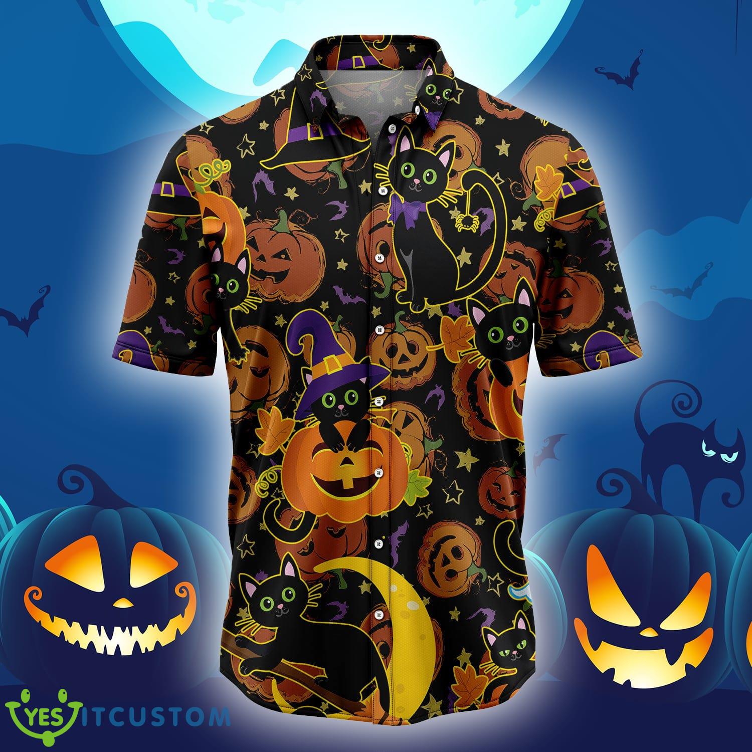Black Cat Halloween New Style Hawaiian Shirt Gift For Men Women - Black Cat Halloween New Style Hawaiian Shirt Gift For Men Women