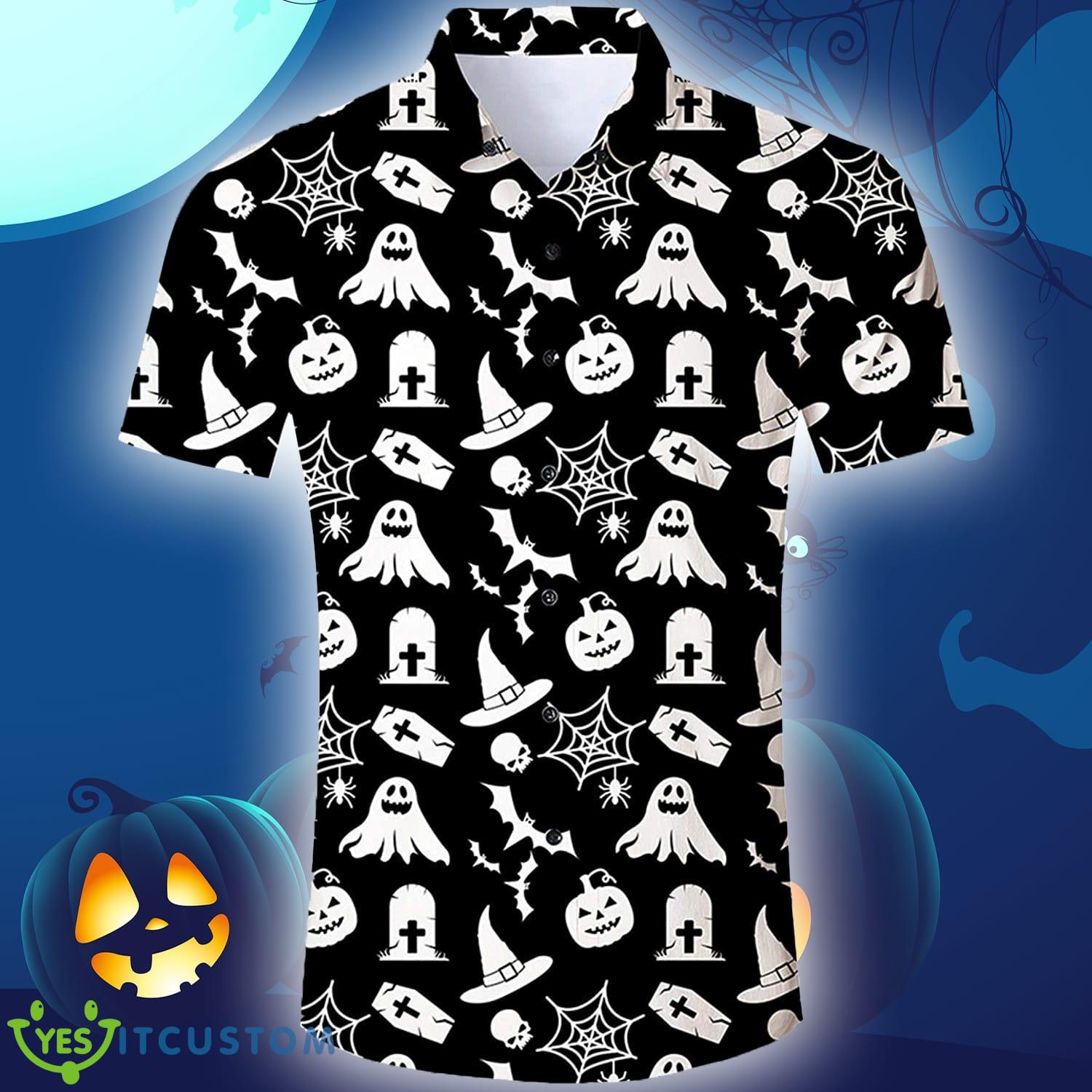 Black Halloween Funny Hawaiian Shirt Gift For Men Women - Black Halloween Funny Hawaiian Shirt Gift For Men Women_1