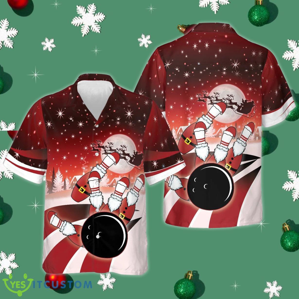 Bowling Christmas Hawaiian Shirt Xmas Related Bowling Christmas Gifts For Bowlers Product Photo 1