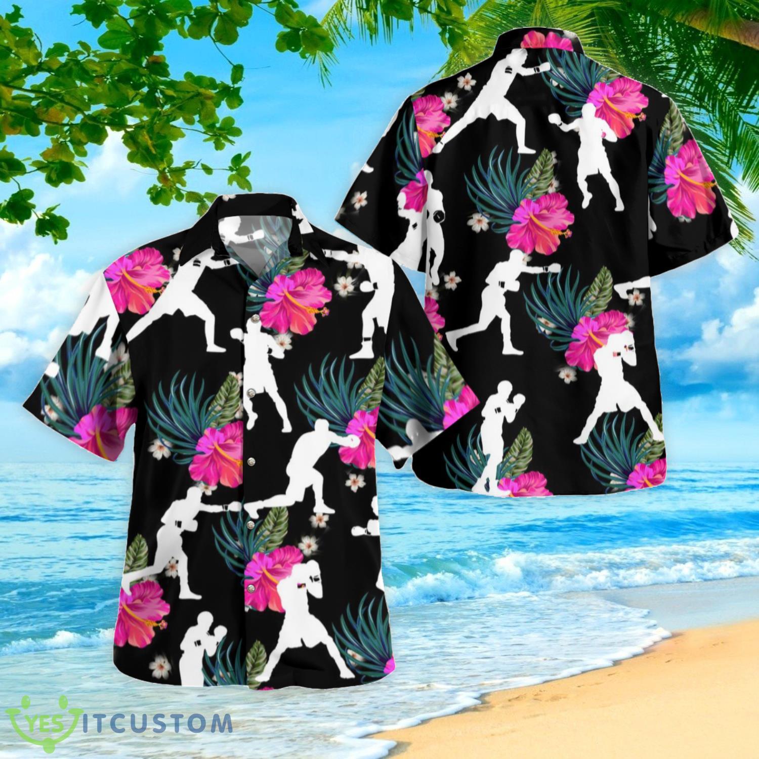 Boxing Tropical Flower Hawaiian Shirt Product Photo 2