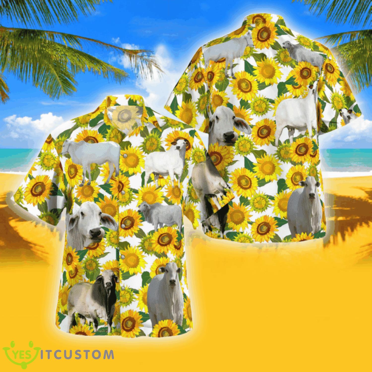 Brahman Cattle Loves Hawaiian Shirt Summer Gift Product Photo 1