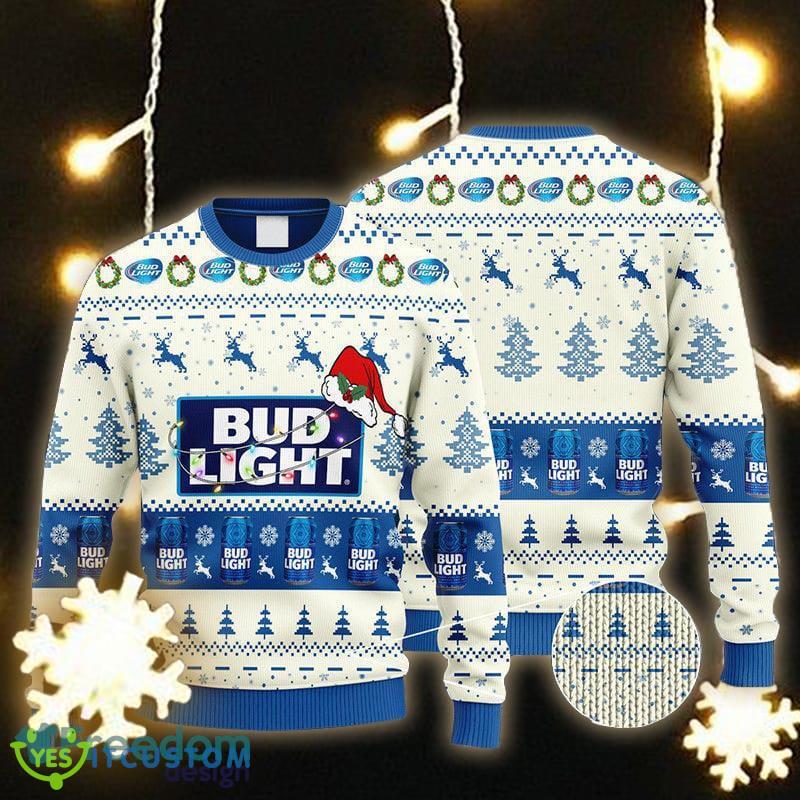 Bud Light Reindeer Snowy Night Ugly Christmas Sweater Gift For Men Women - Bud Light Reindeer Snowy Night Ugly Christmas Sweater Gift Men Women