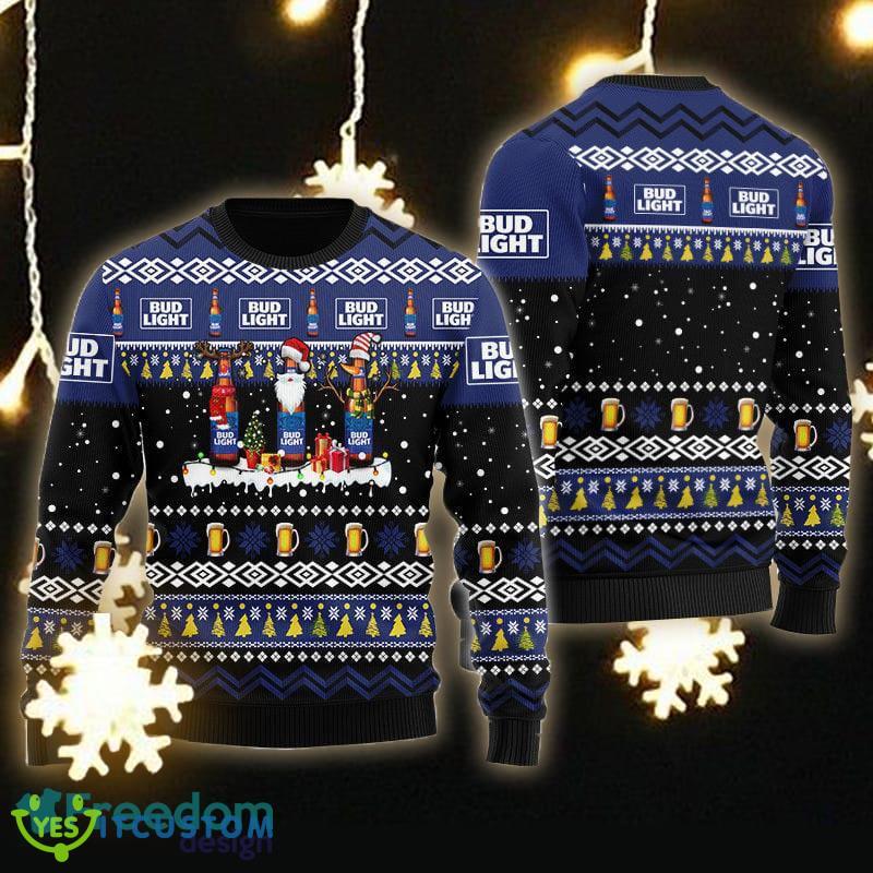 Bud Light Santa Reindeer Snowflake Ugly Christmas Sweater Gift For Men Women - Bud Light Santa Reindeer Snowflake Ugly Christmas Sweater Gift Men Women