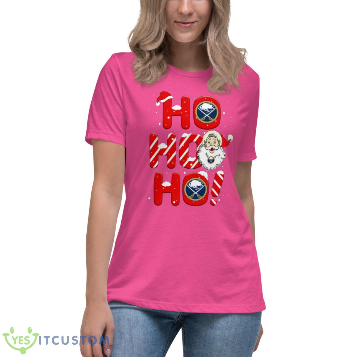 Buffalo Sabres NHL Hockey Ho Ho Ho Santa Claus Merry Christmas Shirt T Shirt 9 Buffalo Sabres NHL Hockey Ho Ho Ho Santa Claus Merry Christmas Shirt T Shirt - Women's Relaxed Short Sleeve Jersey Tee