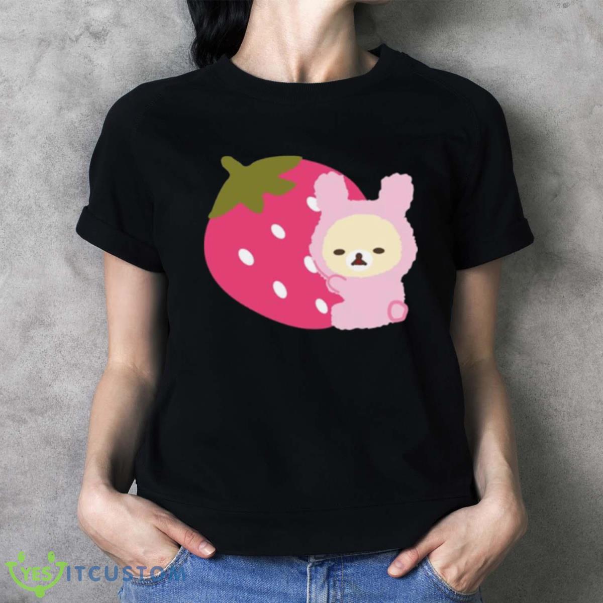 Bunny Korilakkuma Loves Strawberries Shirt - Ladies T-Shirt
