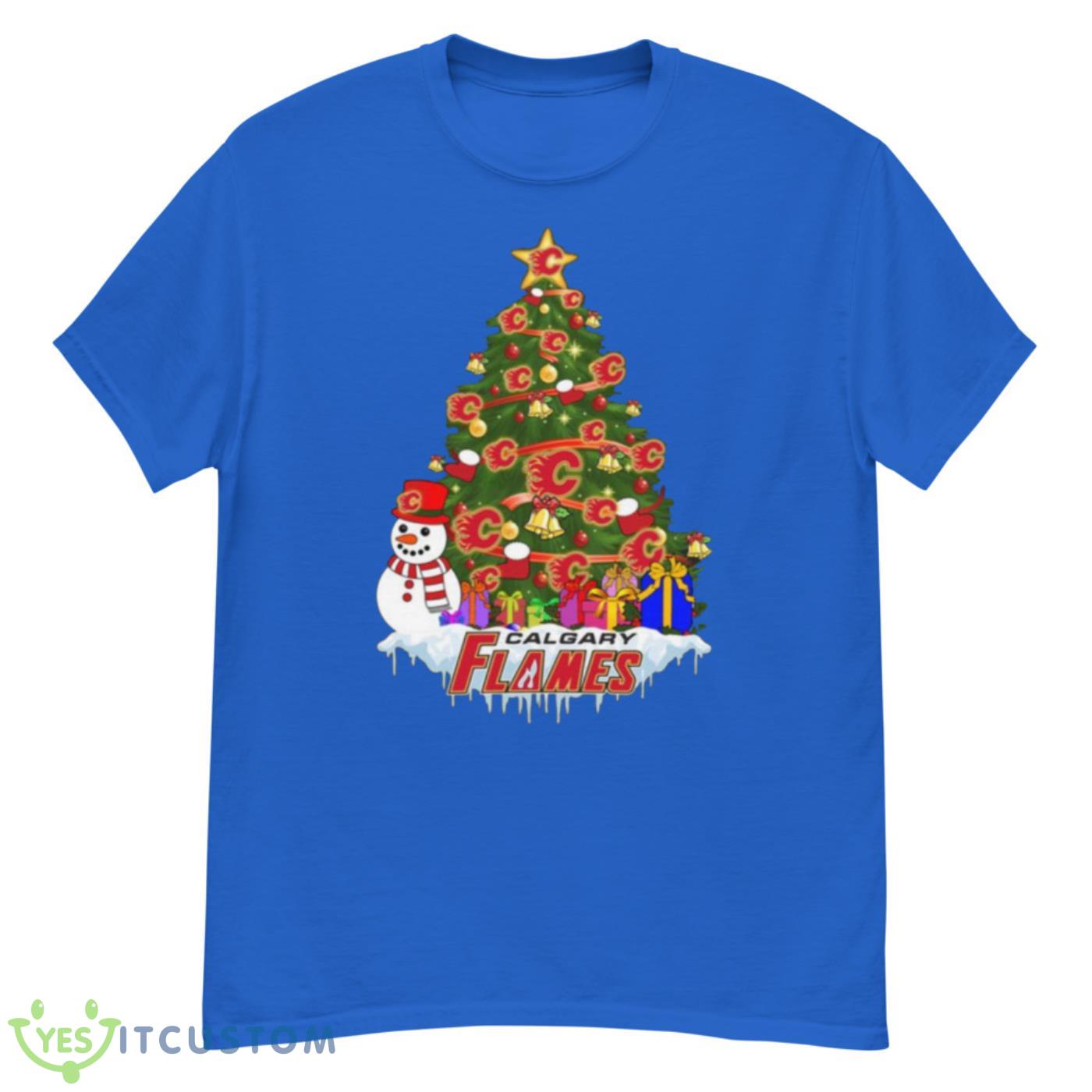 Calgary Flames Merry Christmas NHL Hockey Sports T Shirt - G500 Men’s Classic T-Shirt-2
