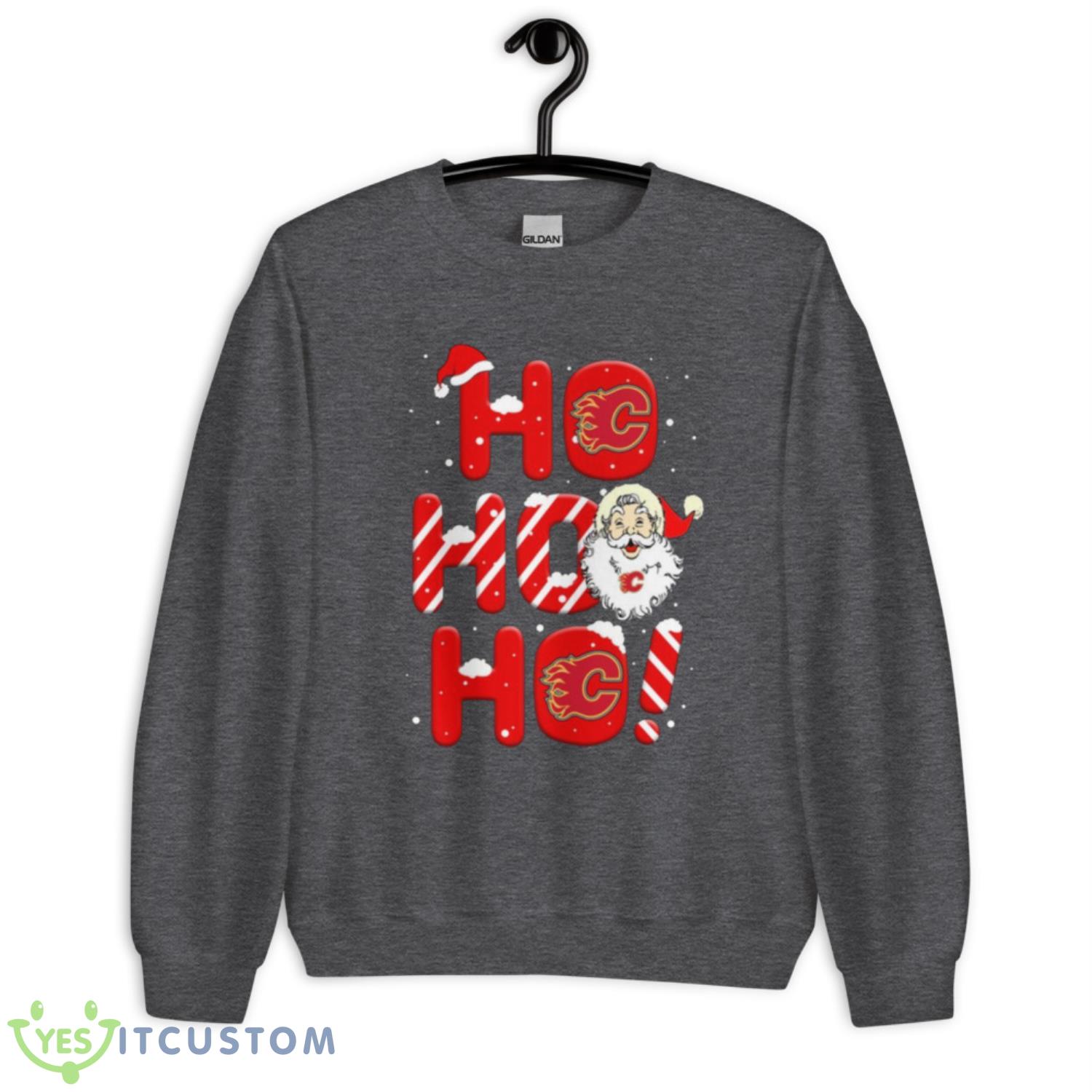 Calgary Flames NHL Hockey Ho Ho Ho Santa Claus Merry Christmas Shirt T Shirt 7 Calgary Flames NHL Hockey Ho Ho Ho Santa Claus Merry Christmas Shirt T Shirt - Unisex Crewneck Sweatshirt