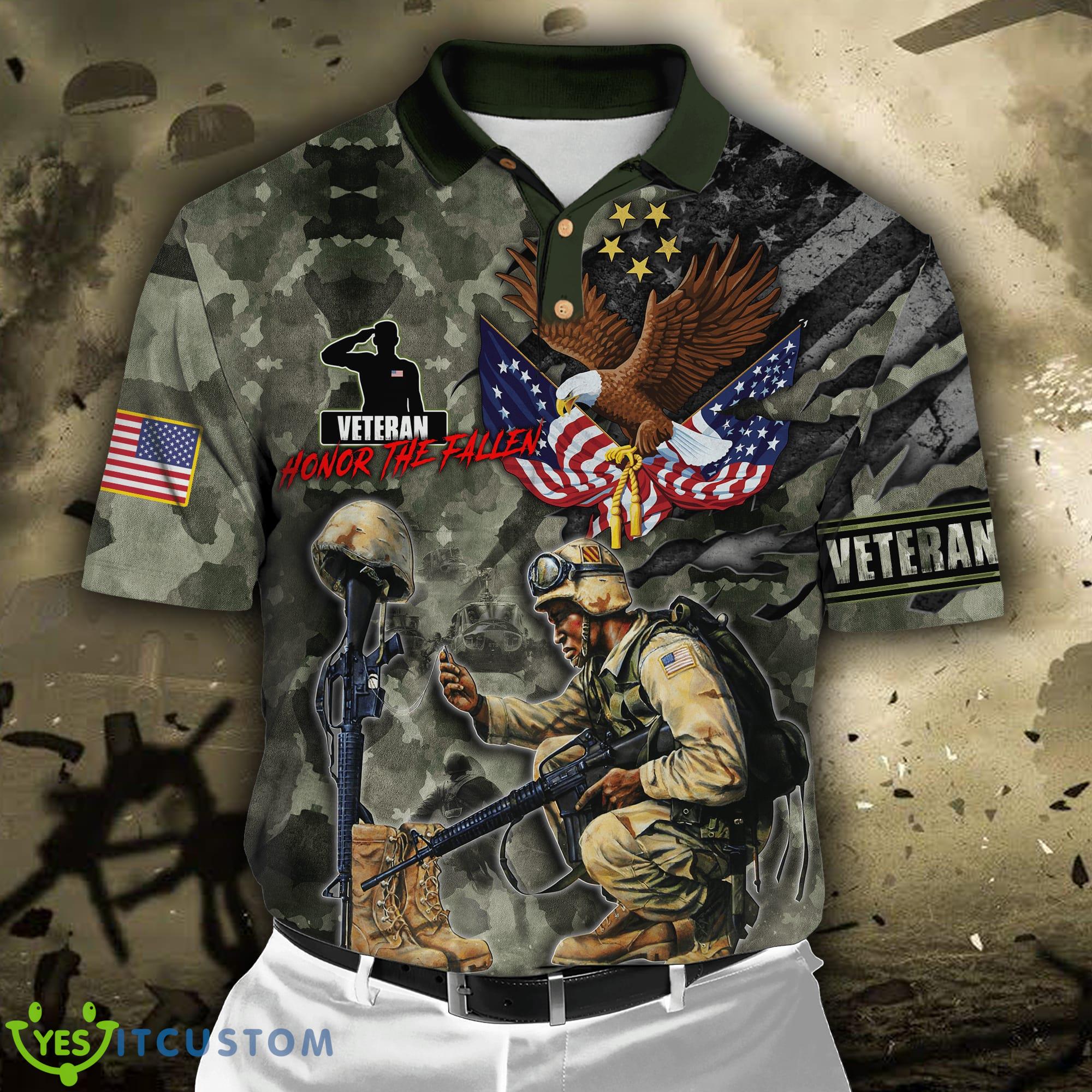 Camo Eagle Honor The Fallen Eagle U.S Veteran Polo Shirt 3 Camo Eagle Honor The Fallen Eagle U.S Veteran Polo Shirt - Honor The Fallen - Eagle U.S Veteran Unisex Shirts_2