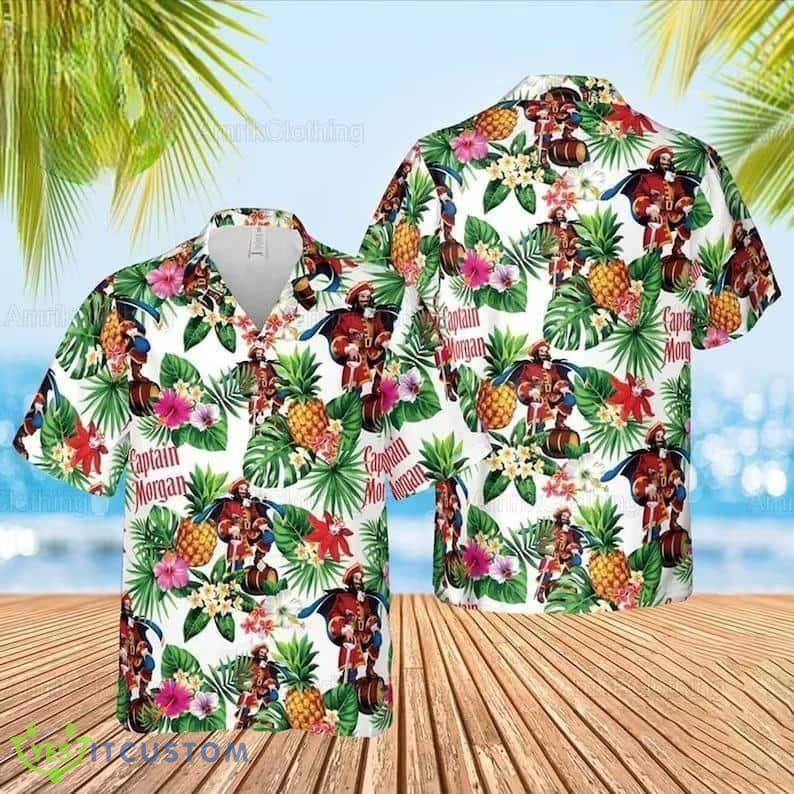 Captain Morgan Tropical Pineapple Pattern Practical Hawaiian Shirt For Summer 2 Captain Morgan Tropical Pineapple Pattern Practical Hawaiian Shirt For Summer - Captain Morgan Tropical Pineapple Pattern Practical Beach Gift Hawaiian Shirt