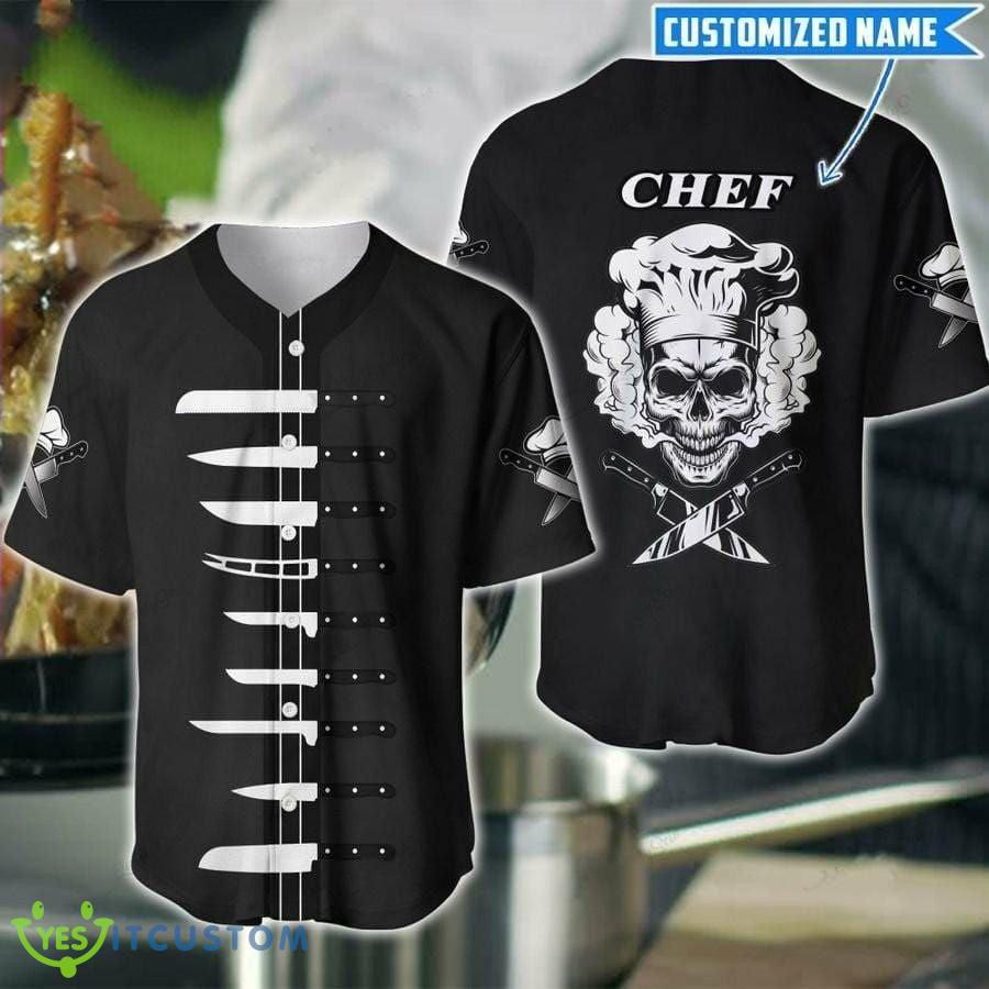 Chef Skull Custom Name Baseball Jersey Shirt Gift For Men And Women 3 Chef Skull Custom Name Baseball Jersey Shirt Gift For Men And Women - Chef Skull Custom Name Baseball Jersey Shirt Gift For Men And Women