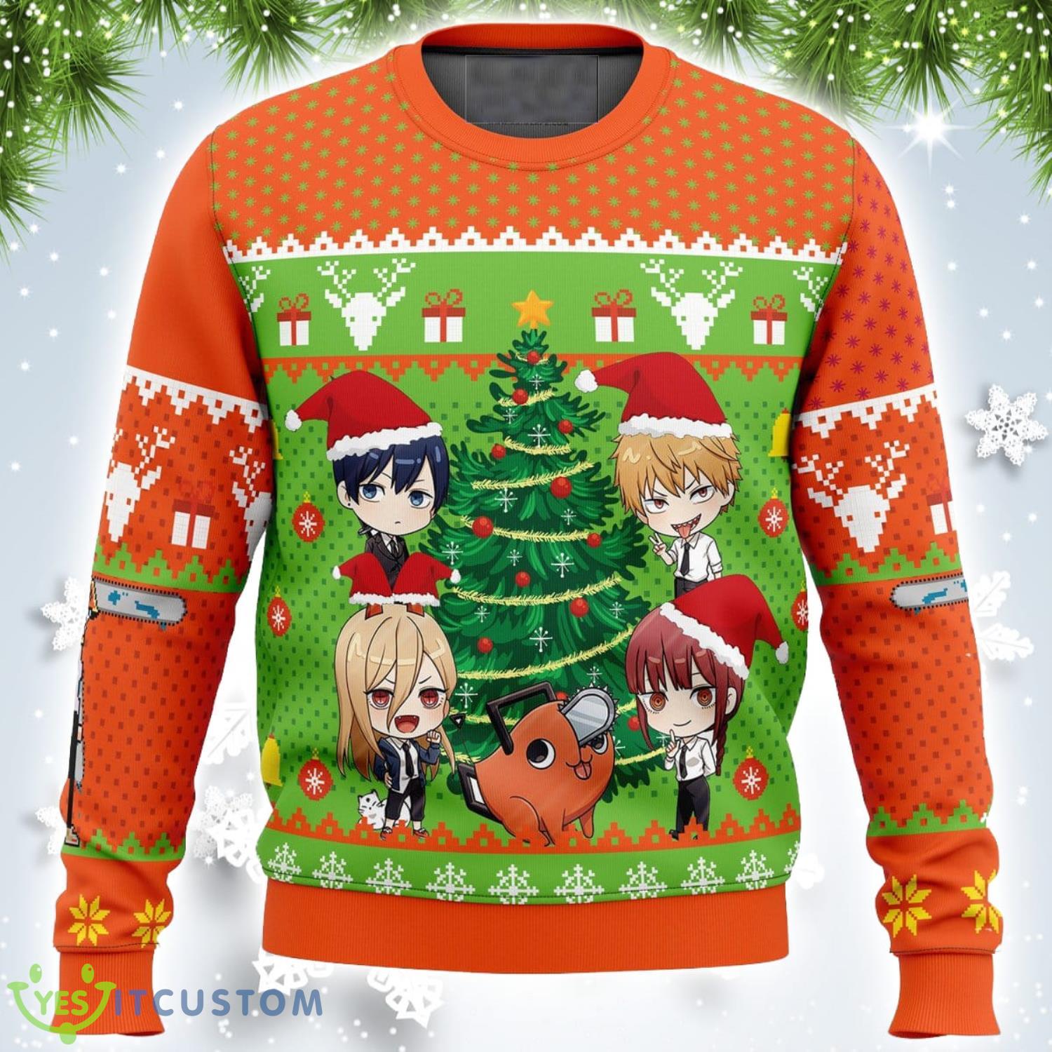 Chibi Chainsaw Man Xmas Ugly Christmas Sweater Christmas Gift For Men And Women Product Photo 1