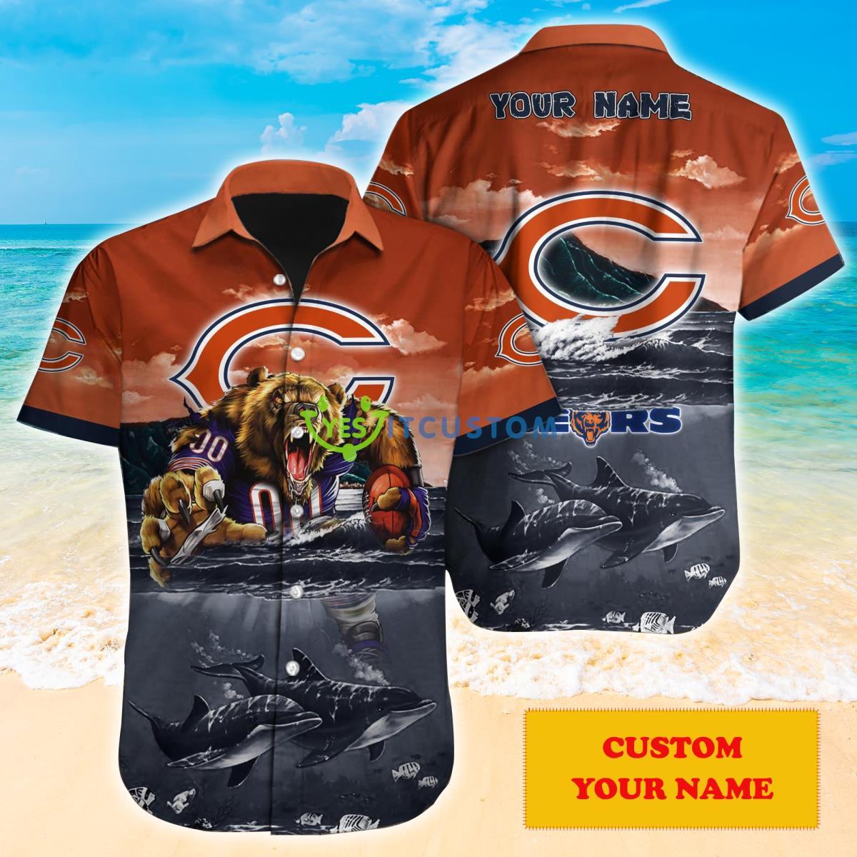 Chicago Bears NFL Personalized Hawaiian Shirt Gift For Men Women Fans Product Photo 1