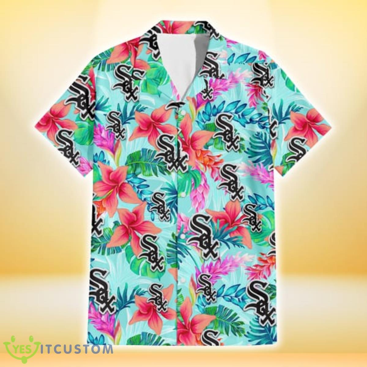 Chicago White Sox Coral Porcelain Flower Violet Orchid Light Blue Background 3D Hawaiian Shirt Gift For Fans 7 Chicago White Sox Coral Porcelain Flower Violet Orchid Light Blue Background 3D Hawaiian Shirt Gift For Fans Product Photo 2